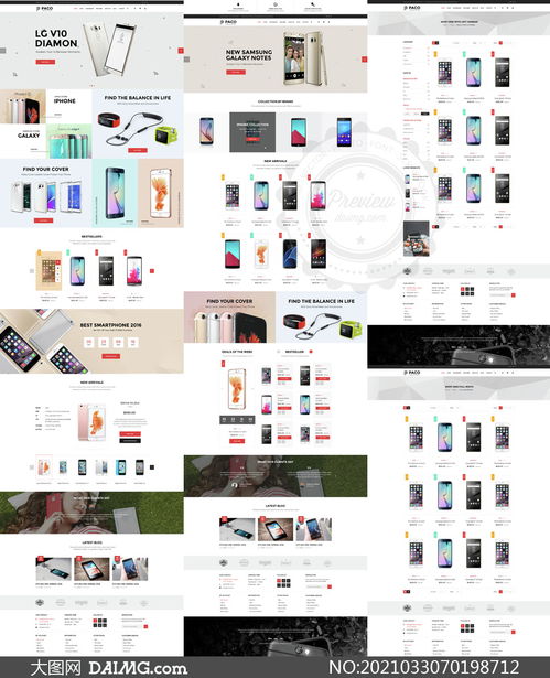 手机等电子产品商城网站模板源文件的设计要点